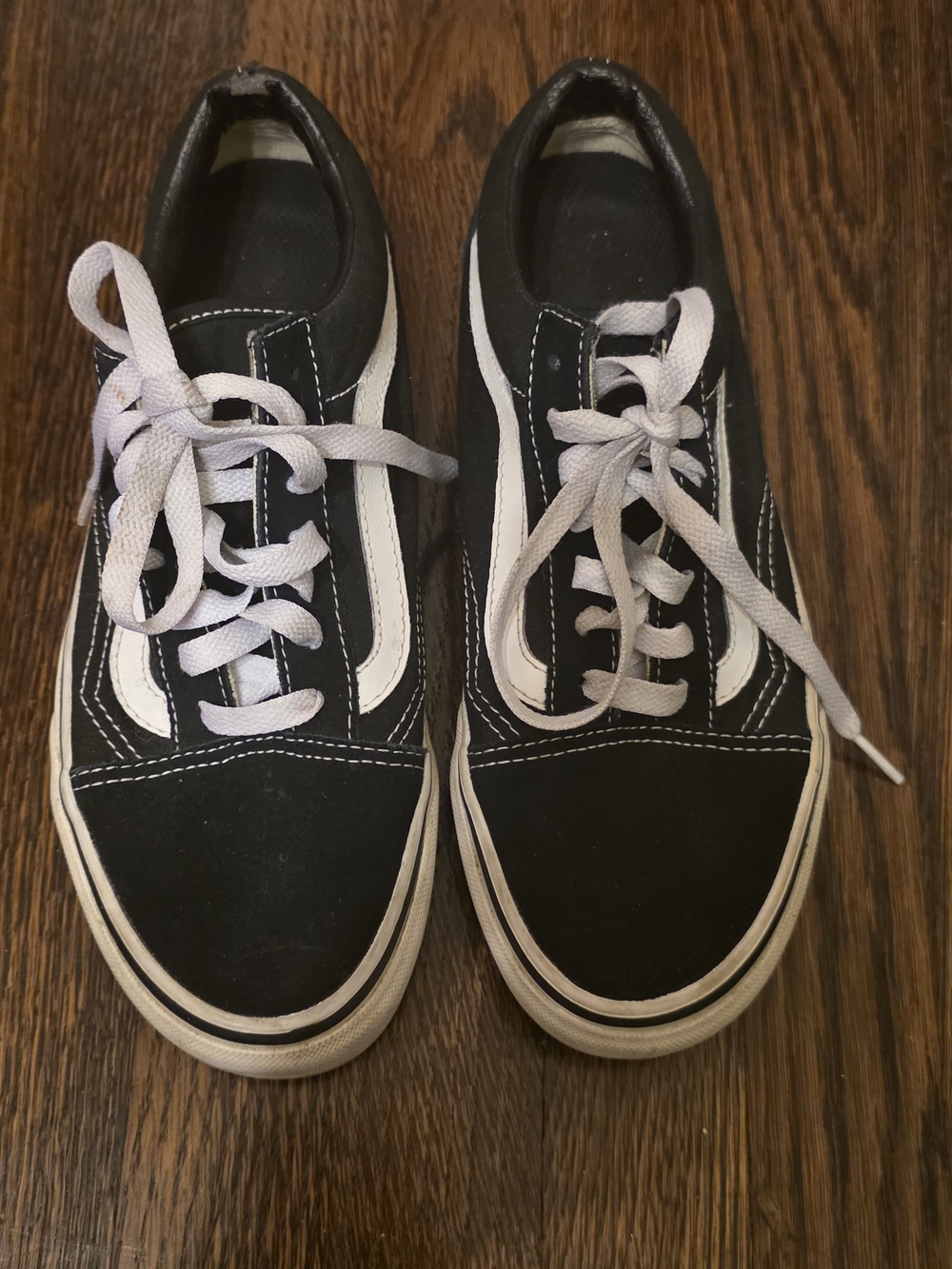 Vans Black and White Low-Top Skate Sneakers